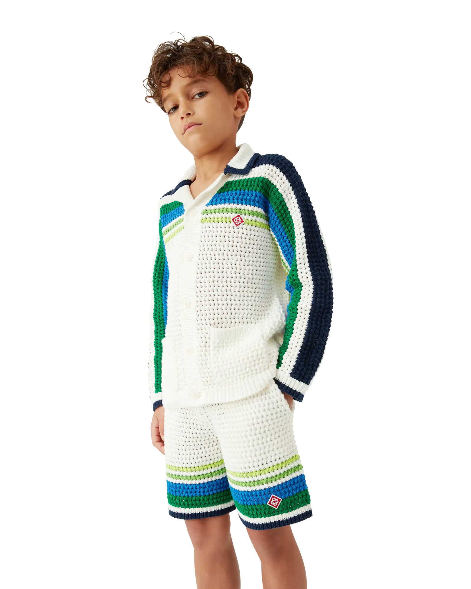 Children's Tennis Stripe Knit Shorts | Casablanca Paris | Image 4