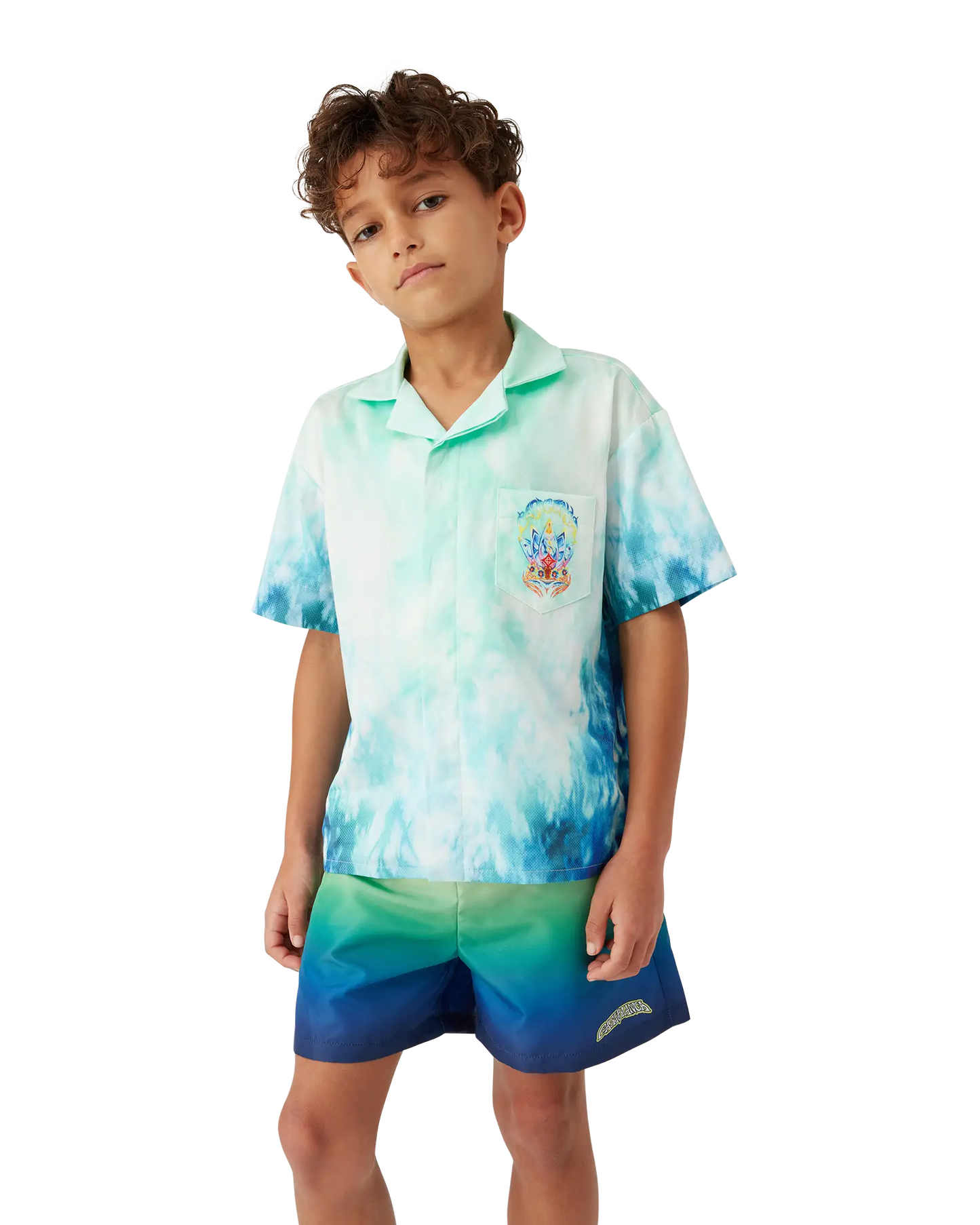 Children's Surf Lotus Short Sleeve Shirt | Casablanca Paris | Image 4