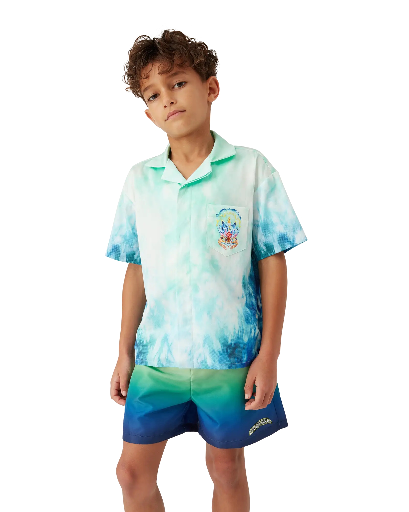 Children's Surf Lotus Short Sleeve Shirt | Casablanca Paris | Image 4