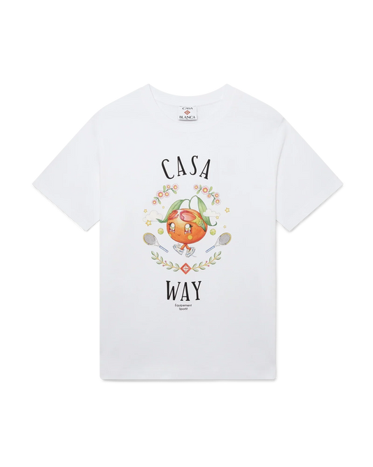 Casa Way Orange Mascot Short Sleeve T-Shirt | Casablanca Paris | Image 1