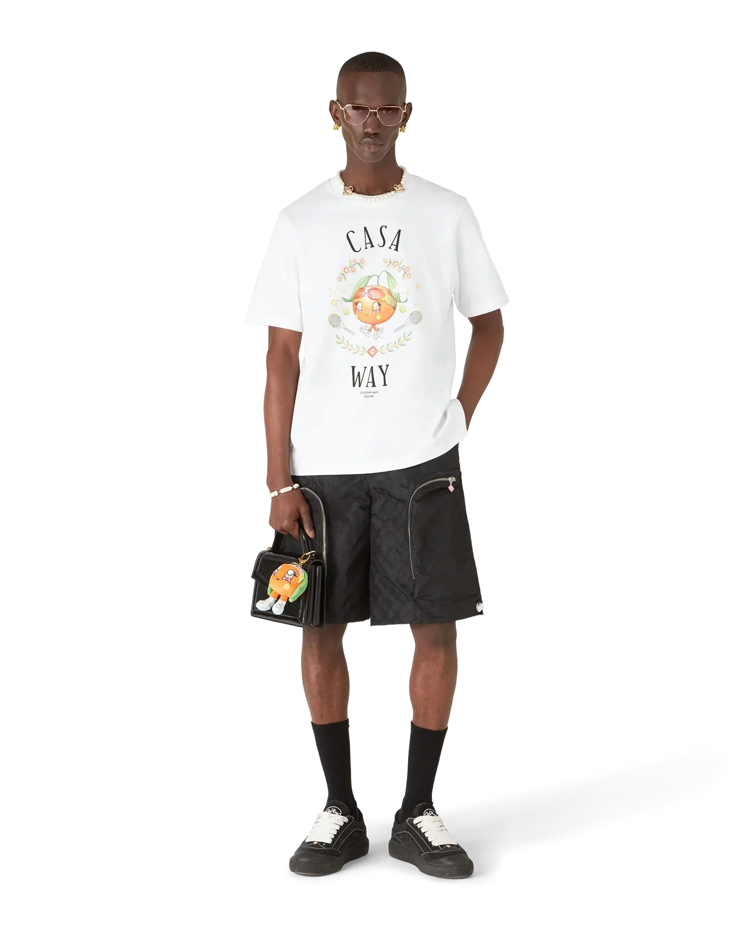 Casa Way Orange Mascot Short Sleeve T-Shirt | Casablanca Paris | Image 2