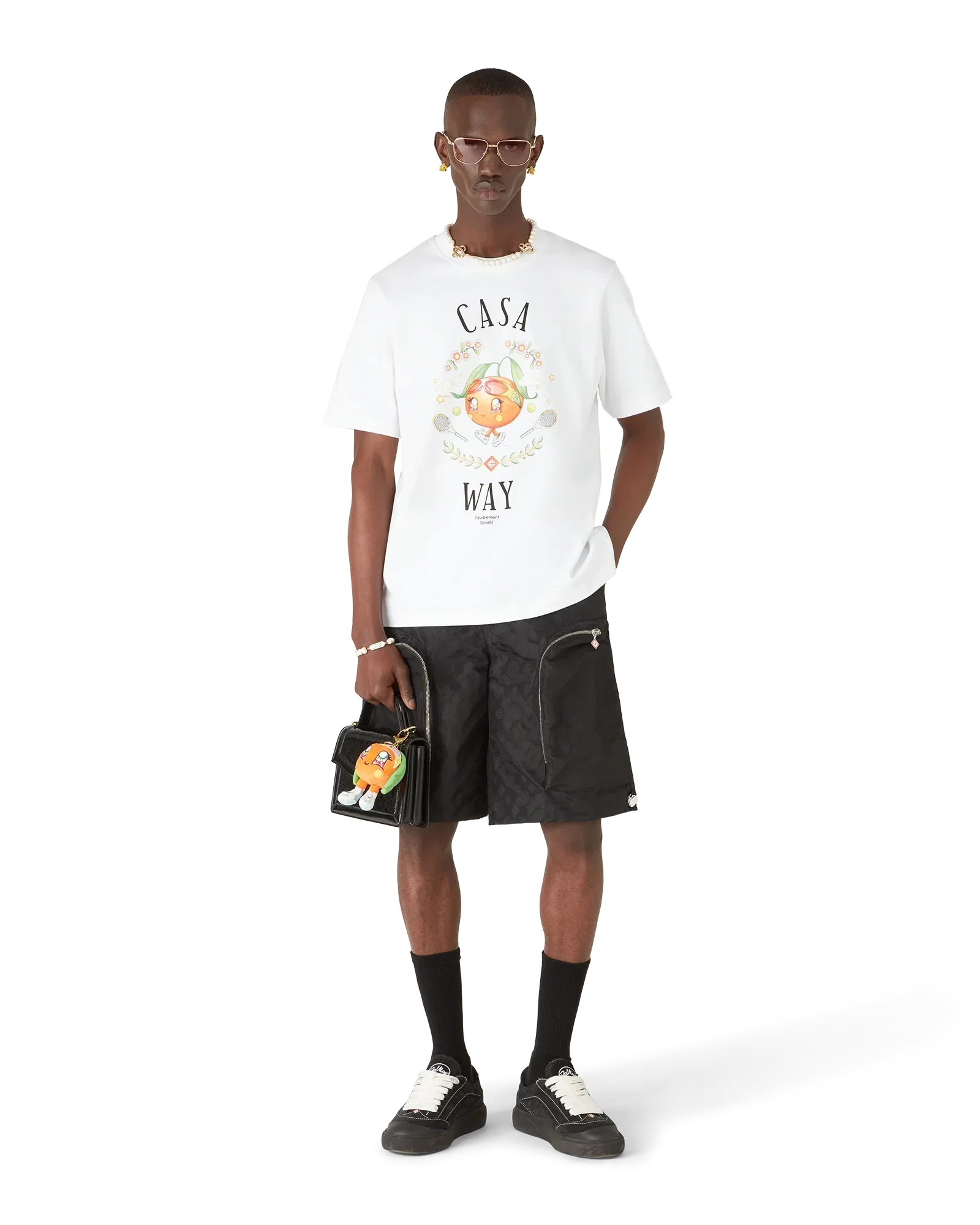 Casa Way Orange Mascot Short Sleeve T-Shirt | Casablanca Paris | Image 2