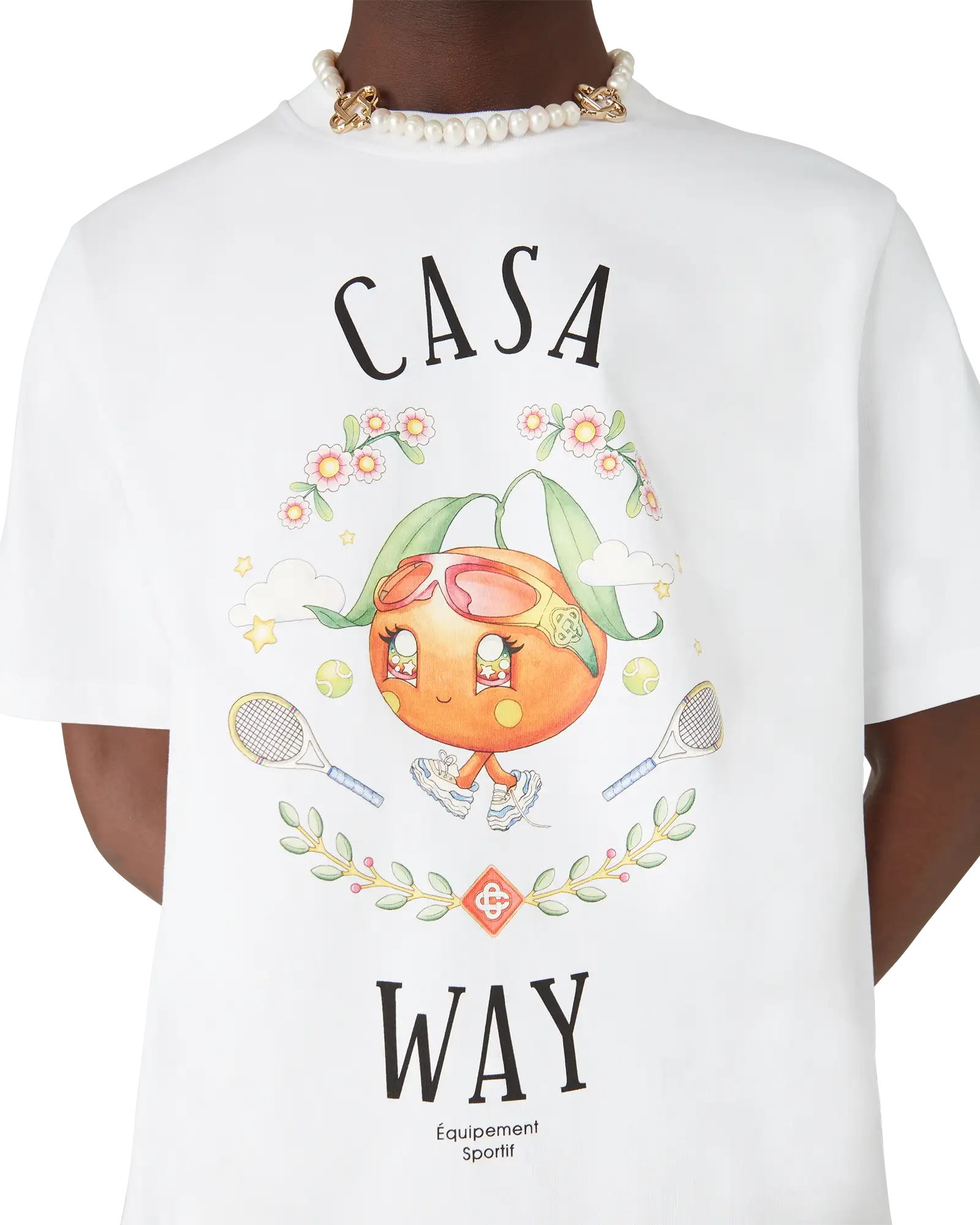 Casa Way Orange Mascot Short Sleeve T-Shirt | Casablanca Paris | Image 5