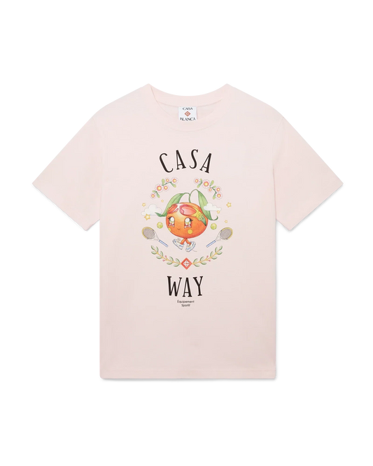 Casa Way Orange Mascot Short Sleeve T-Shirt | Casablanca Paris | Image 1