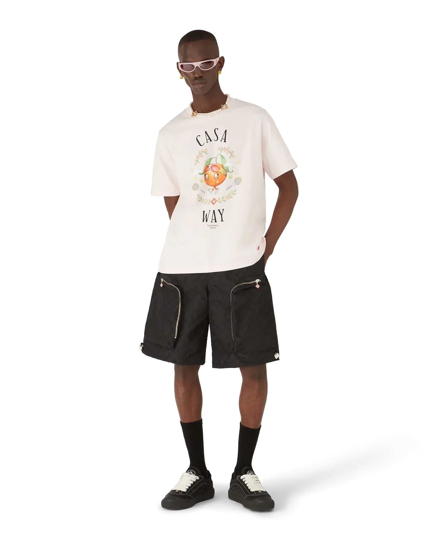 Casa Way Orange Mascot Short Sleeve T-Shirt | Casablanca Paris | Image 2