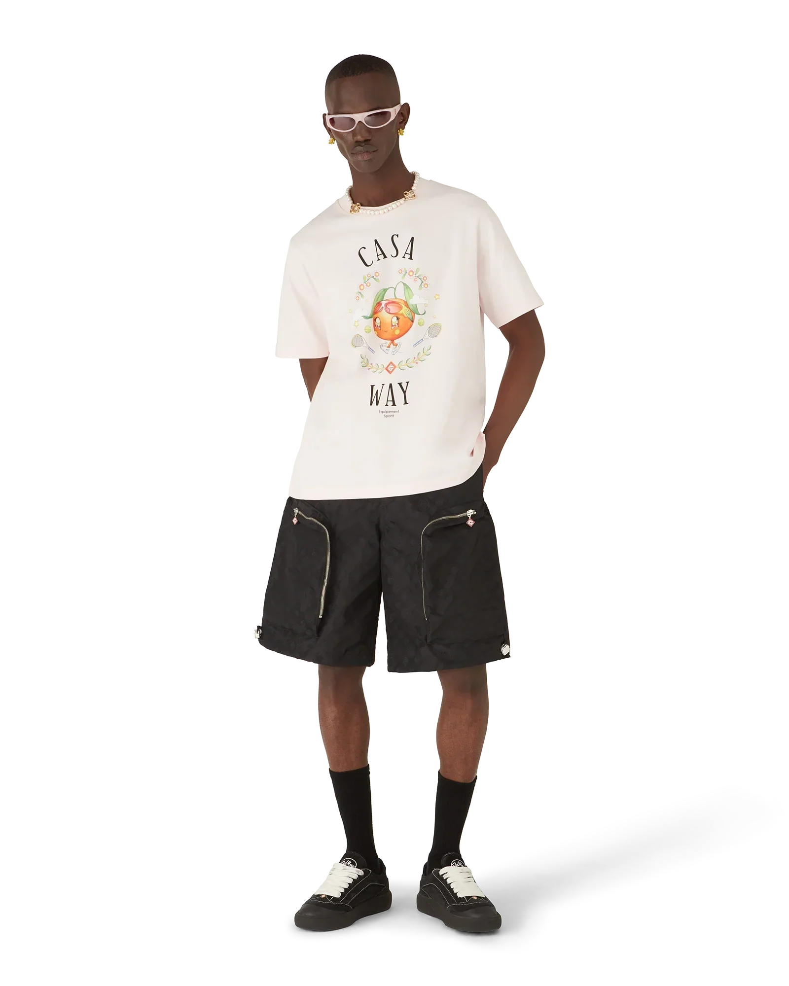 Casa Way Orange Mascot Short Sleeve T-Shirt | Casablanca Paris | Image 2
