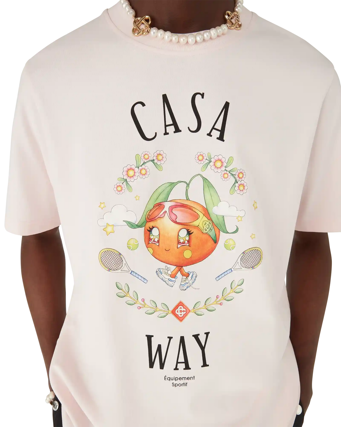 Casa Way Orange Mascot Short Sleeve T-Shirt | Casablanca Paris | Image 5