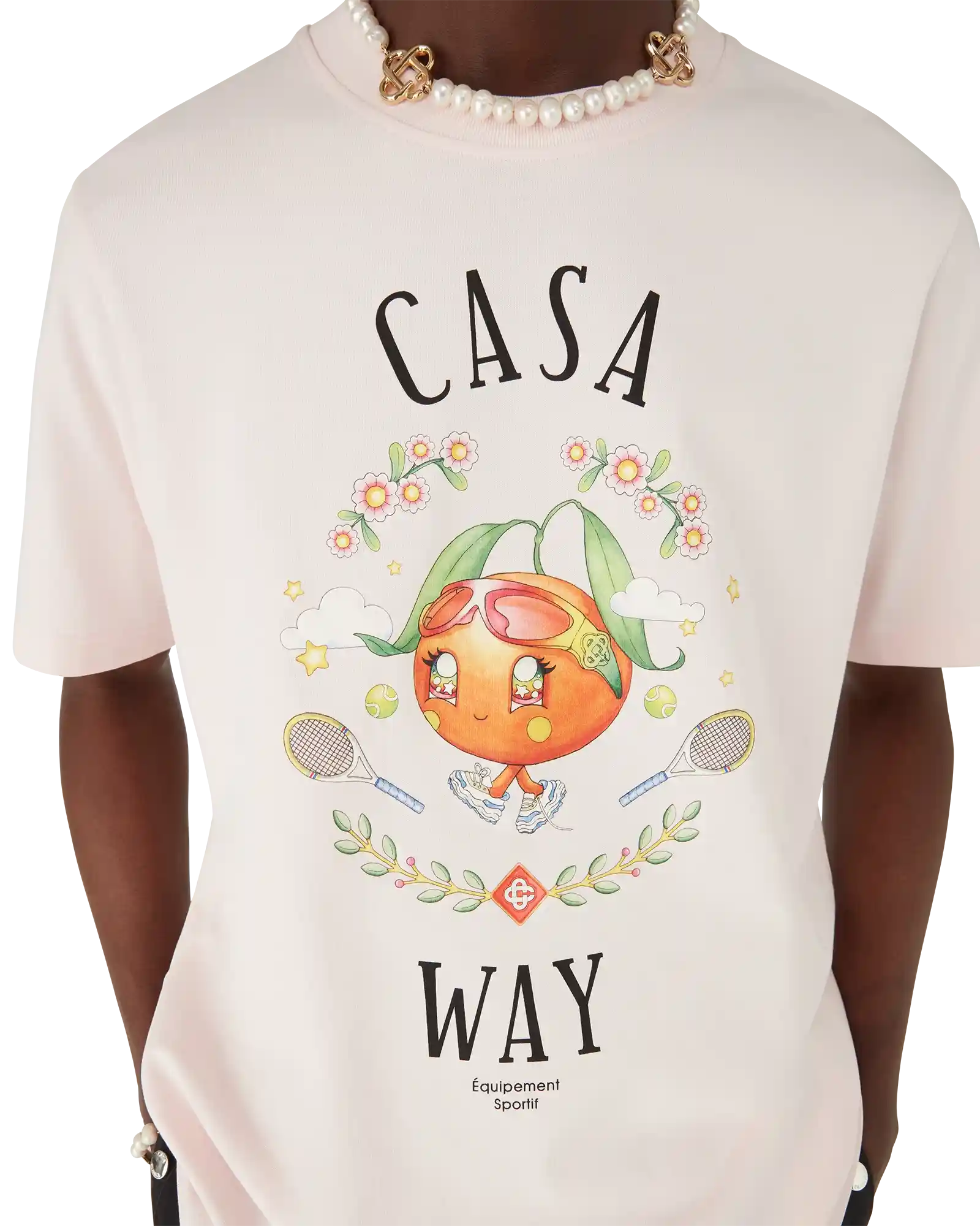 Casa Way Orange Mascot Short Sleeve T-Shirt | Casablanca Paris | Image 5