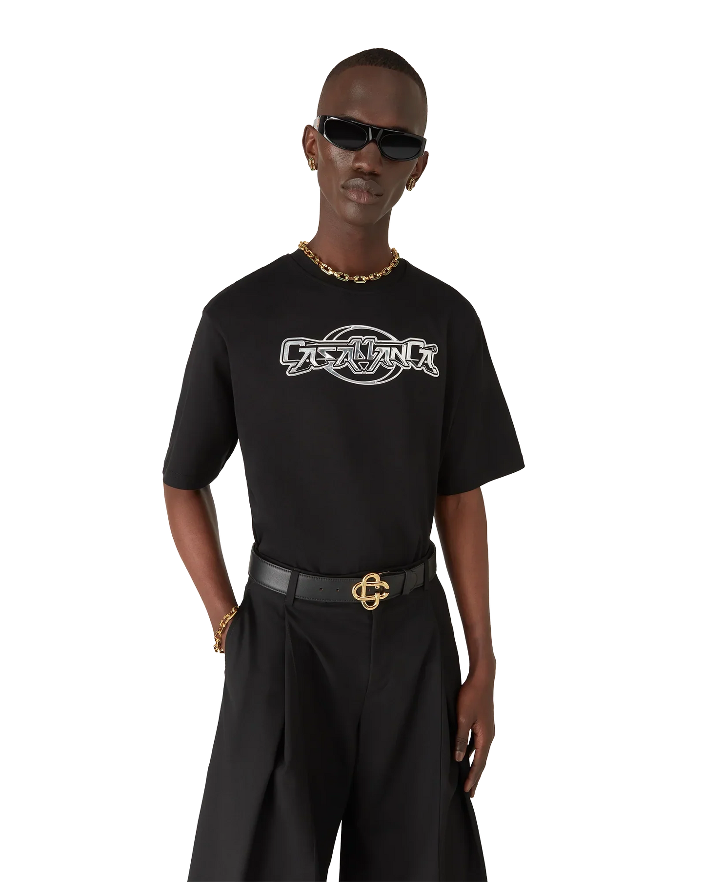 Casablanca Chrome Oversized Short Sleeve T-Shirt | Casablanca Paris | Image 4
