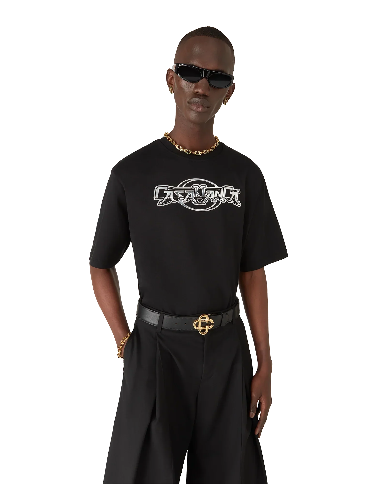 Casablanca Chrome Oversized Short Sleeve T-Shirt | Casablanca Paris | Image 4