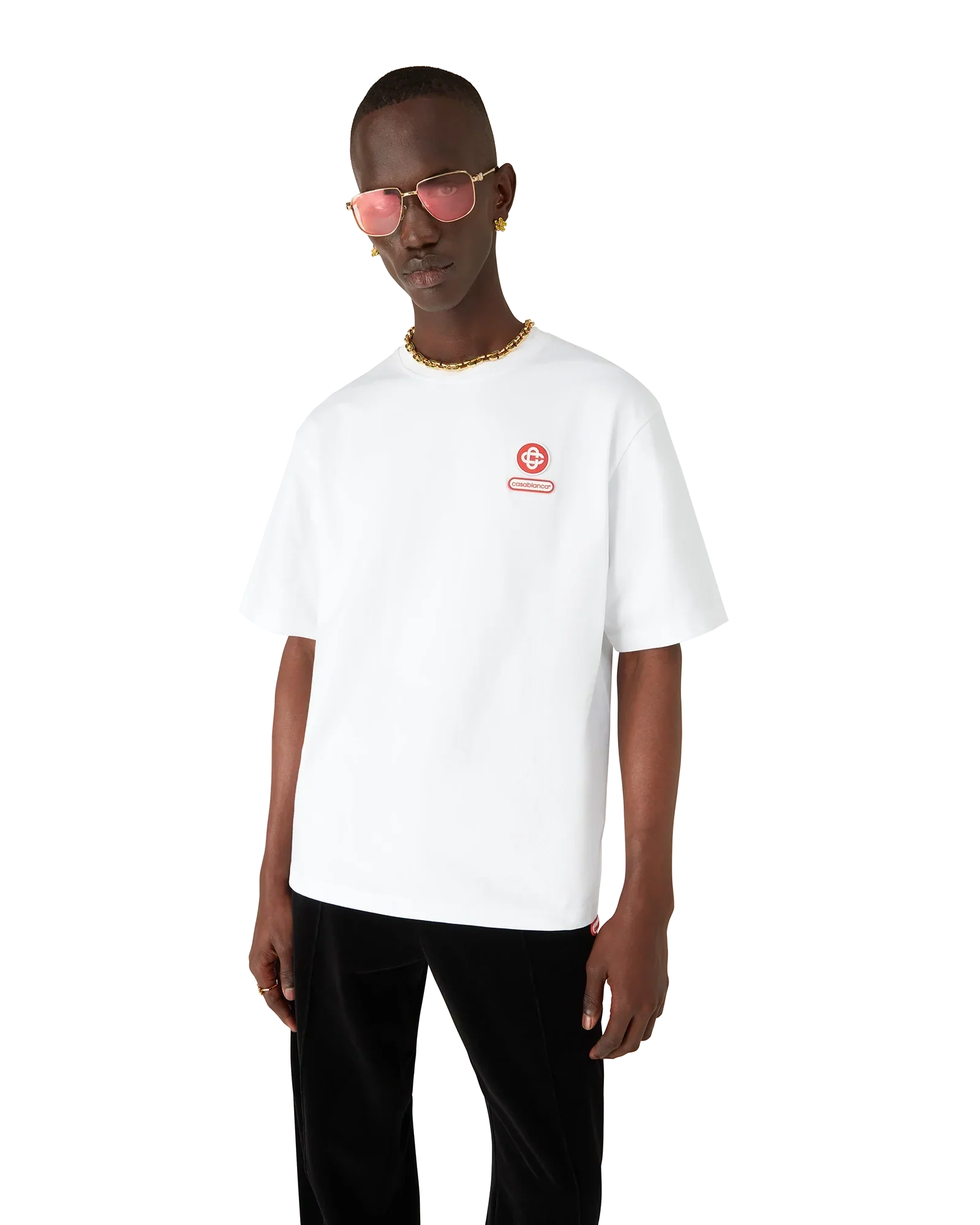 Logo Patch Short Sleeve T-Shirt | Casablanca Paris | Image 4
