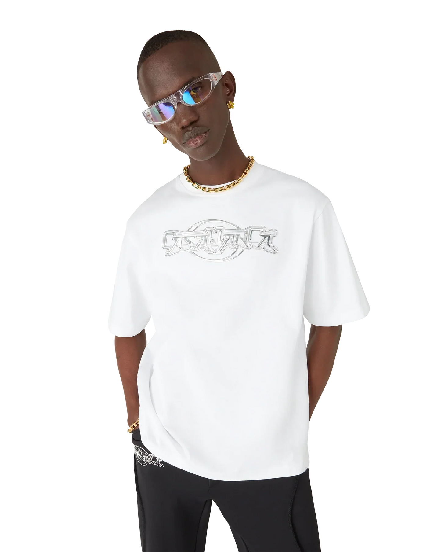 Casablanca Chrome Oversized Short Sleeve T-Shirt | Casablanca Paris | Image 4