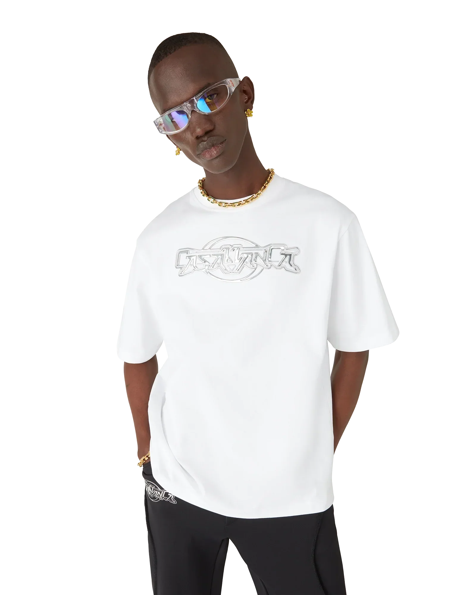 Casablanca Chrome Oversized Short Sleeve T-Shirt | Casablanca Paris | Image 4