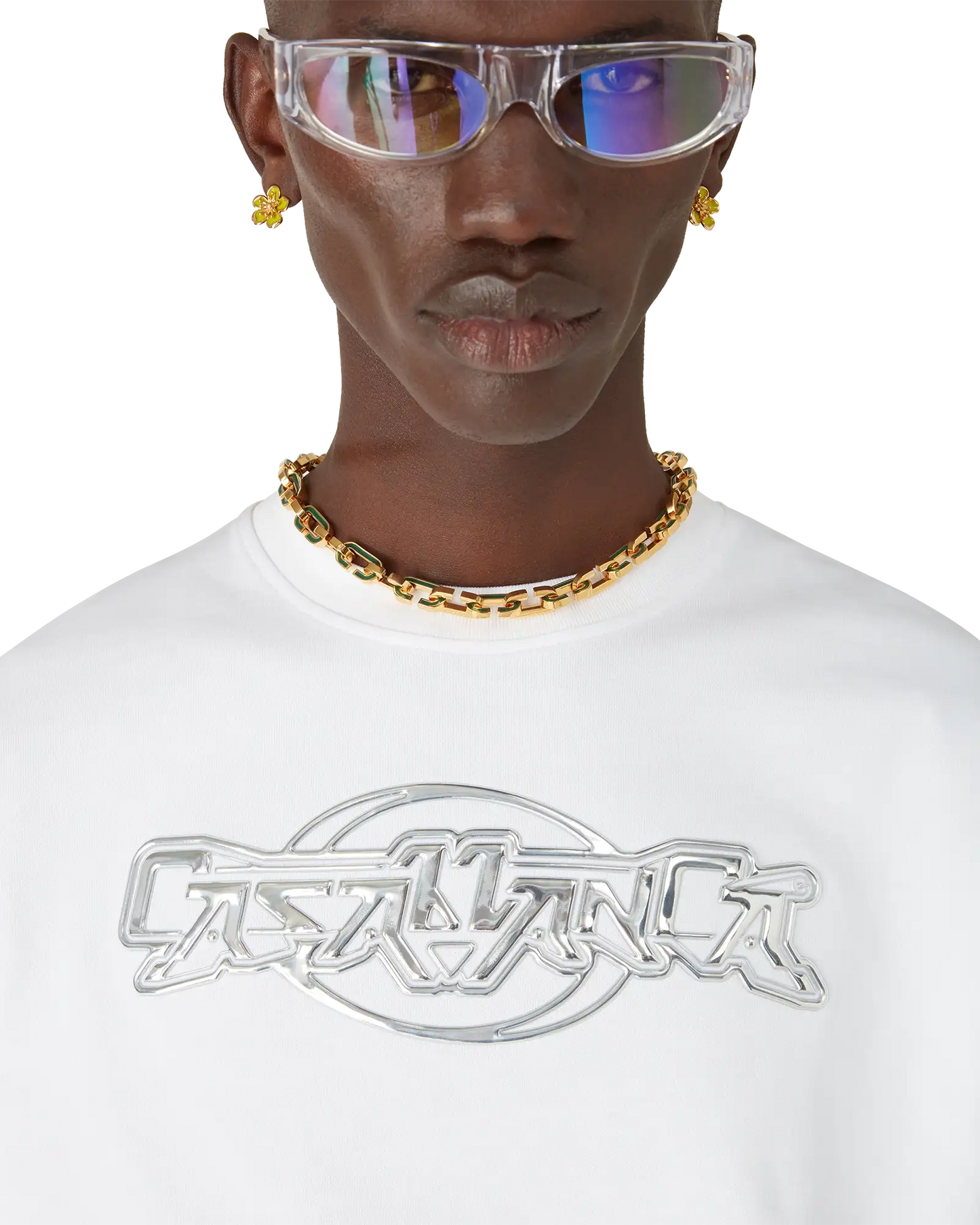 Casablanca Chrome Oversized Short Sleeve T-Shirt | Casablanca Paris | Image 5