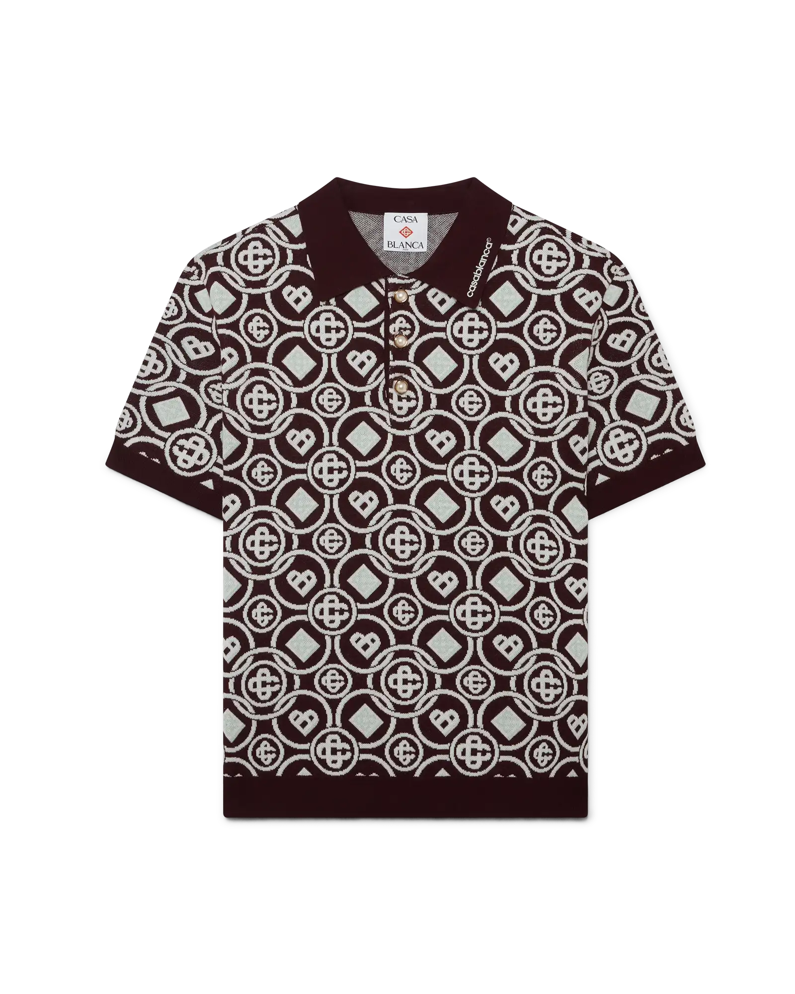 Monogram Cotton Knit Polo shirt | Casablanca Paris | Image 1