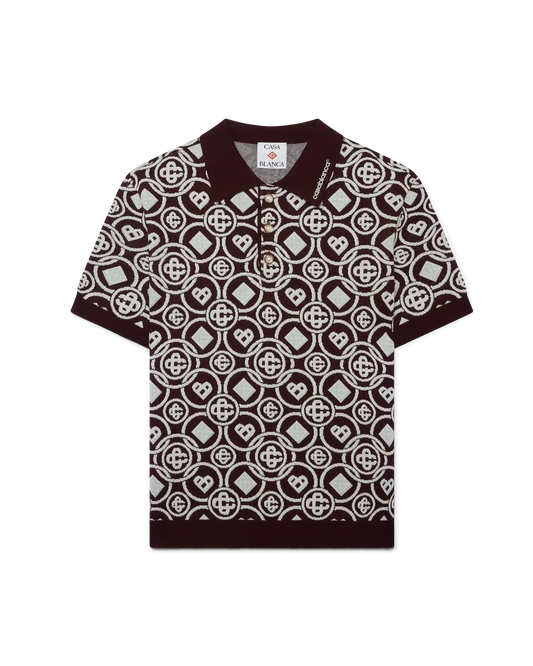 Monogram Cotton Knit Polo shirt | Casablanca Paris | Image 1