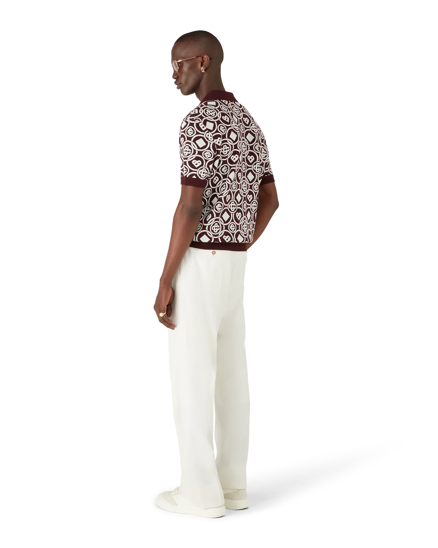 Monogram Cotton Knit Polo shirt | Casablanca Paris | Image 3