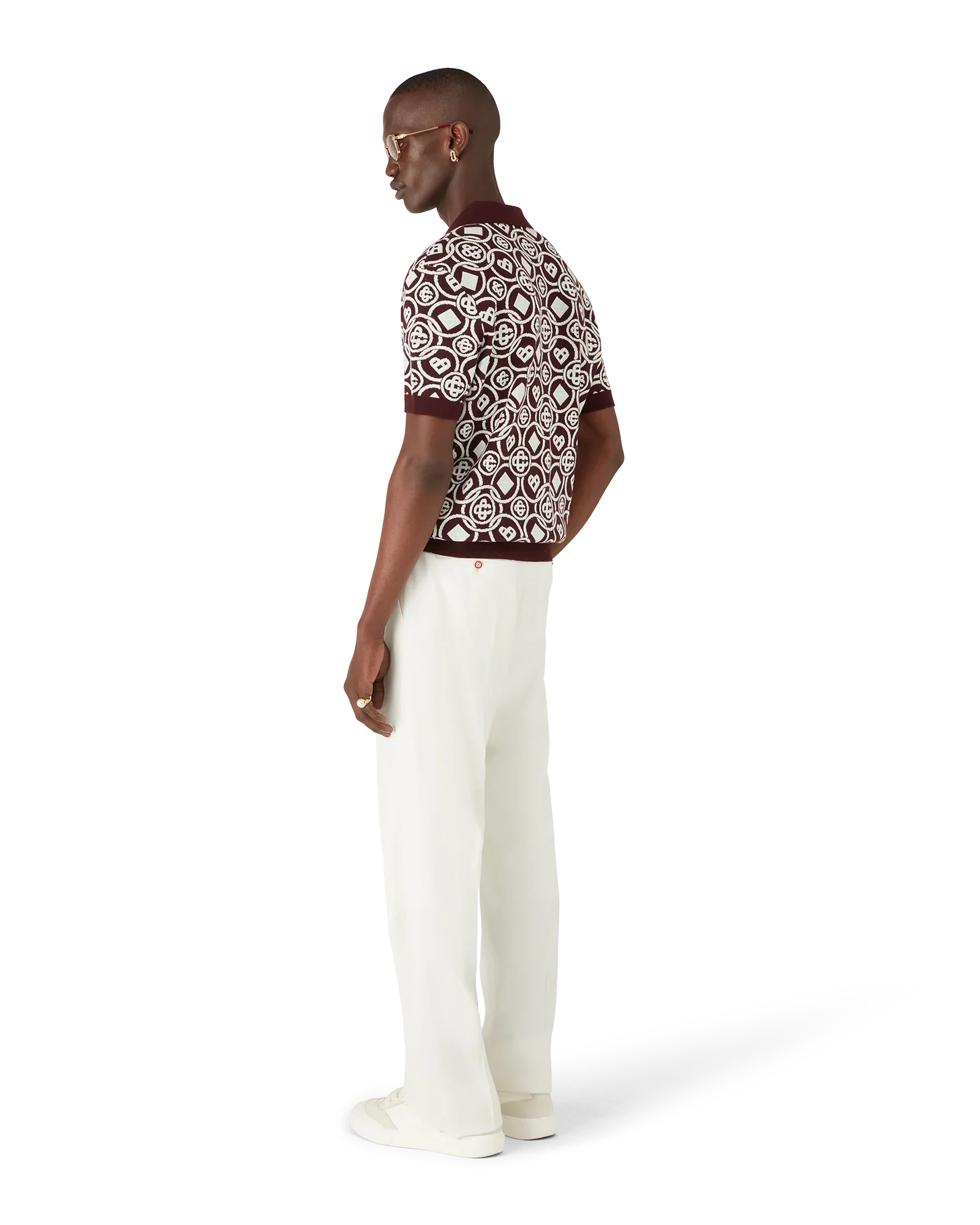 Monogram Cotton Knit Polo shirt | Casablanca Paris | Image 3