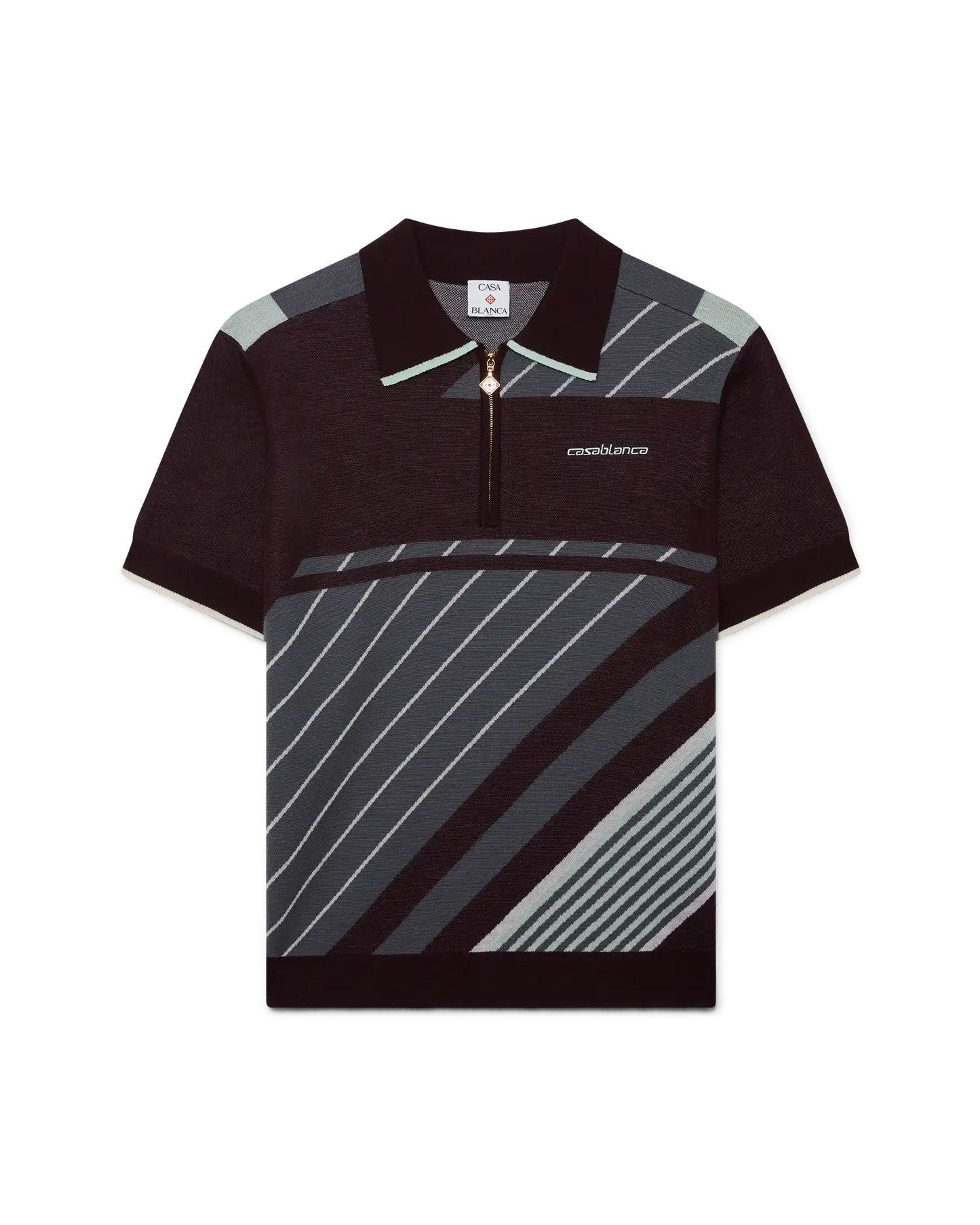 Merino Diagonal Tennis Polo | Casablanca Paris | Image 1