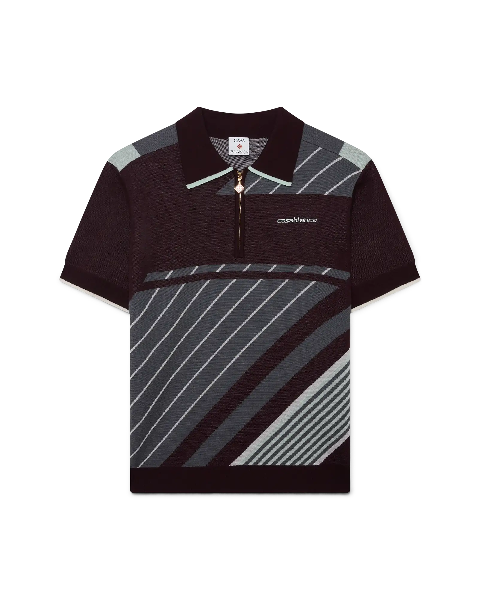 Merino Diagonal Tennis Polo | Casablanca Paris | Image 1