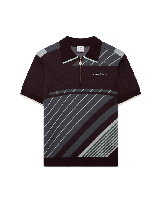 Merino Diagonal Tennis Polo | Casablanca Paris | Image 1