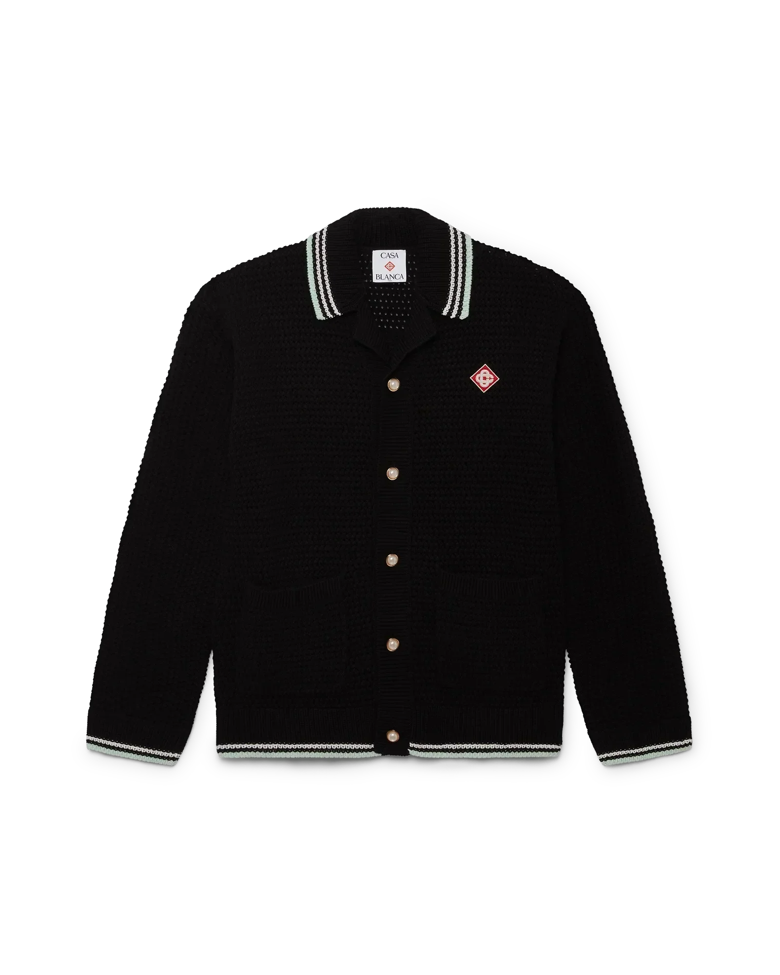 Embroidered Cotton Crochet Long Sleeve Shirt | Casablanca Paris | Image 6