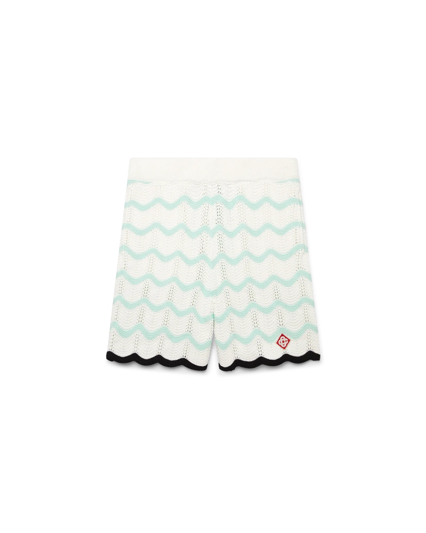 Gradient Wave Cotton Crochet Shorts | Casablanca Paris | Image 1