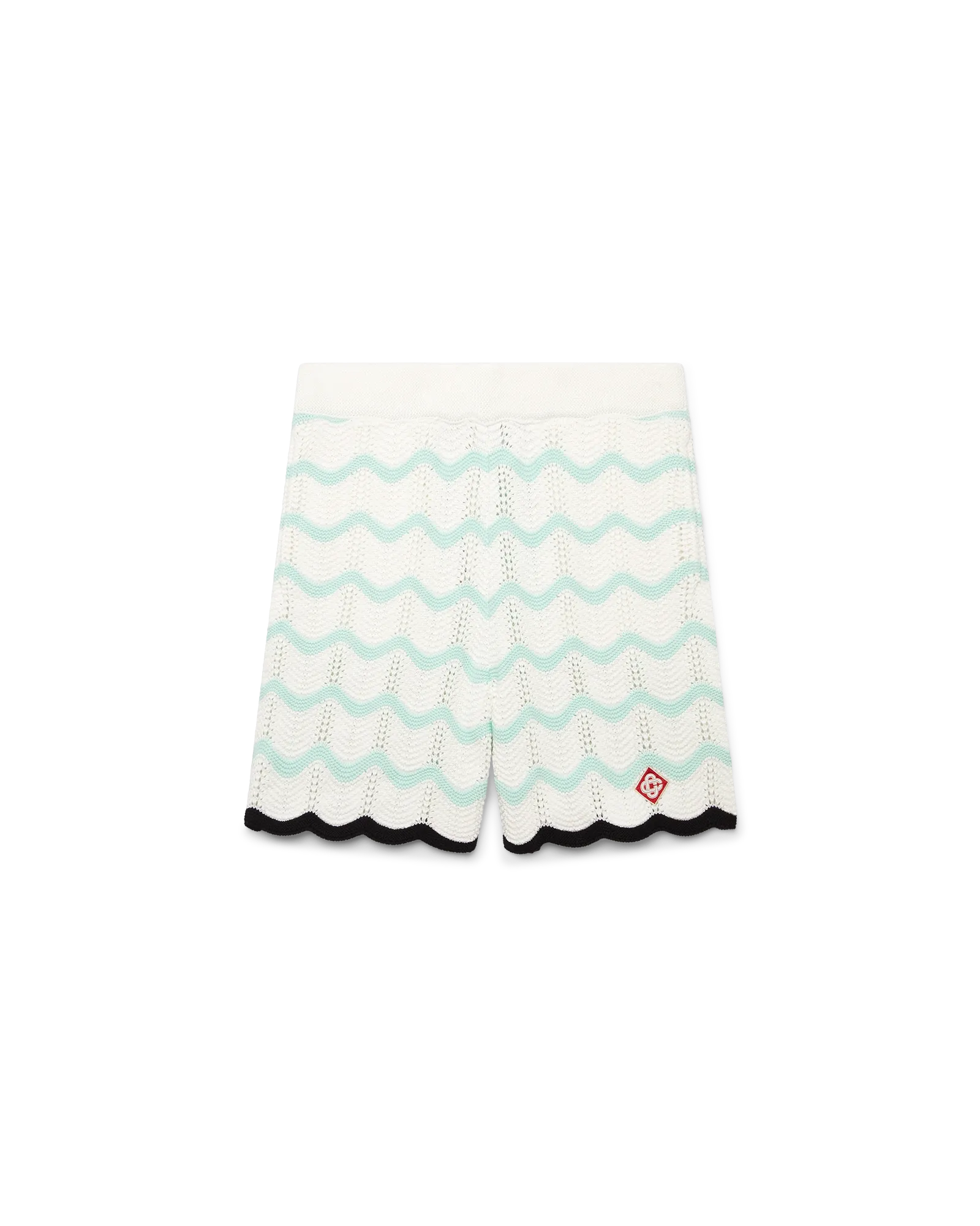 Gradient Wave Cotton Crochet Shorts | Casablanca Paris | Image 1