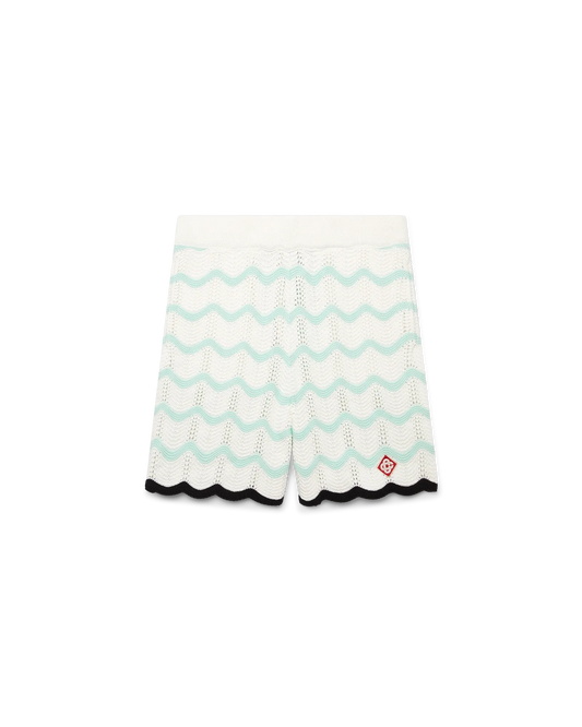 Gradient Wave Cotton Crochet Shorts | Casablanca Paris | Image 1