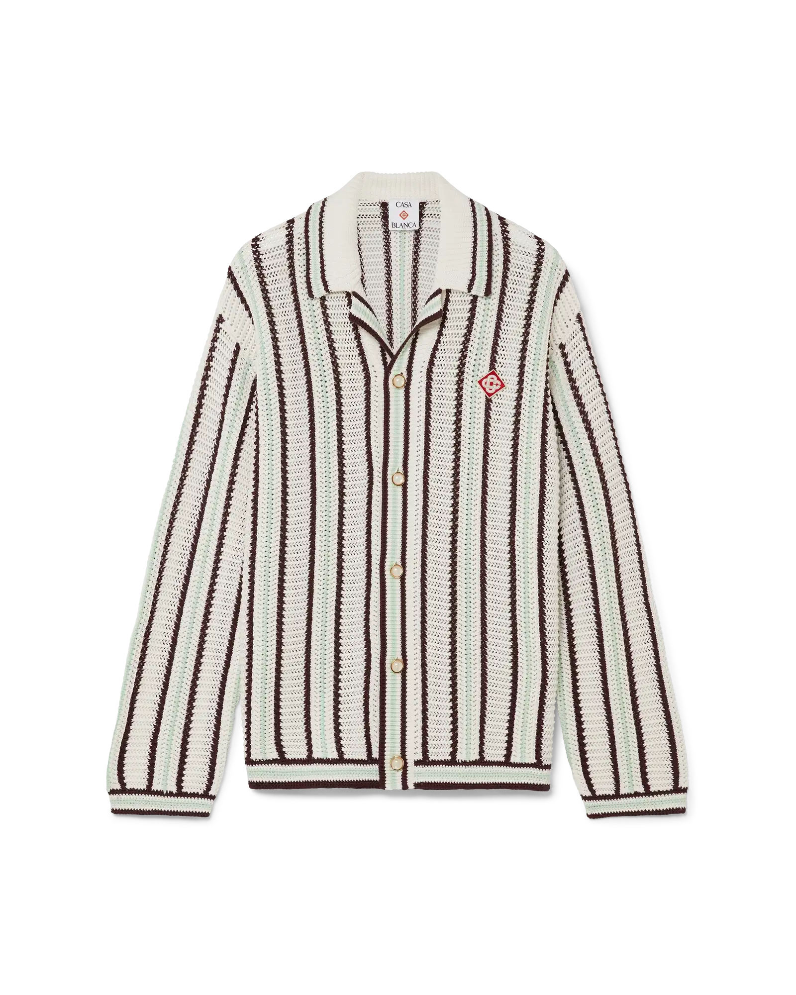 Striped Cotton Crochet Shirt | Casablanca Paris | Image 1