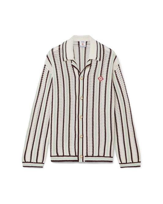 Striped Cotton Crochet Shirt | Casablanca Paris | Image 1