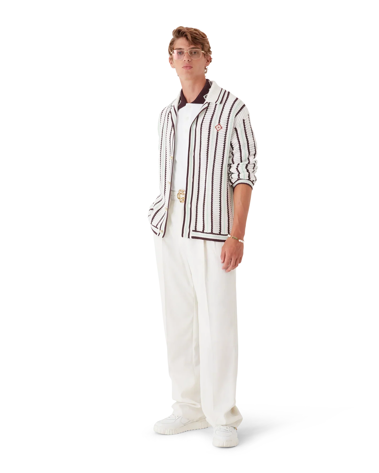 Striped Cotton Crochet Shirt | Casablanca Paris | Image 2