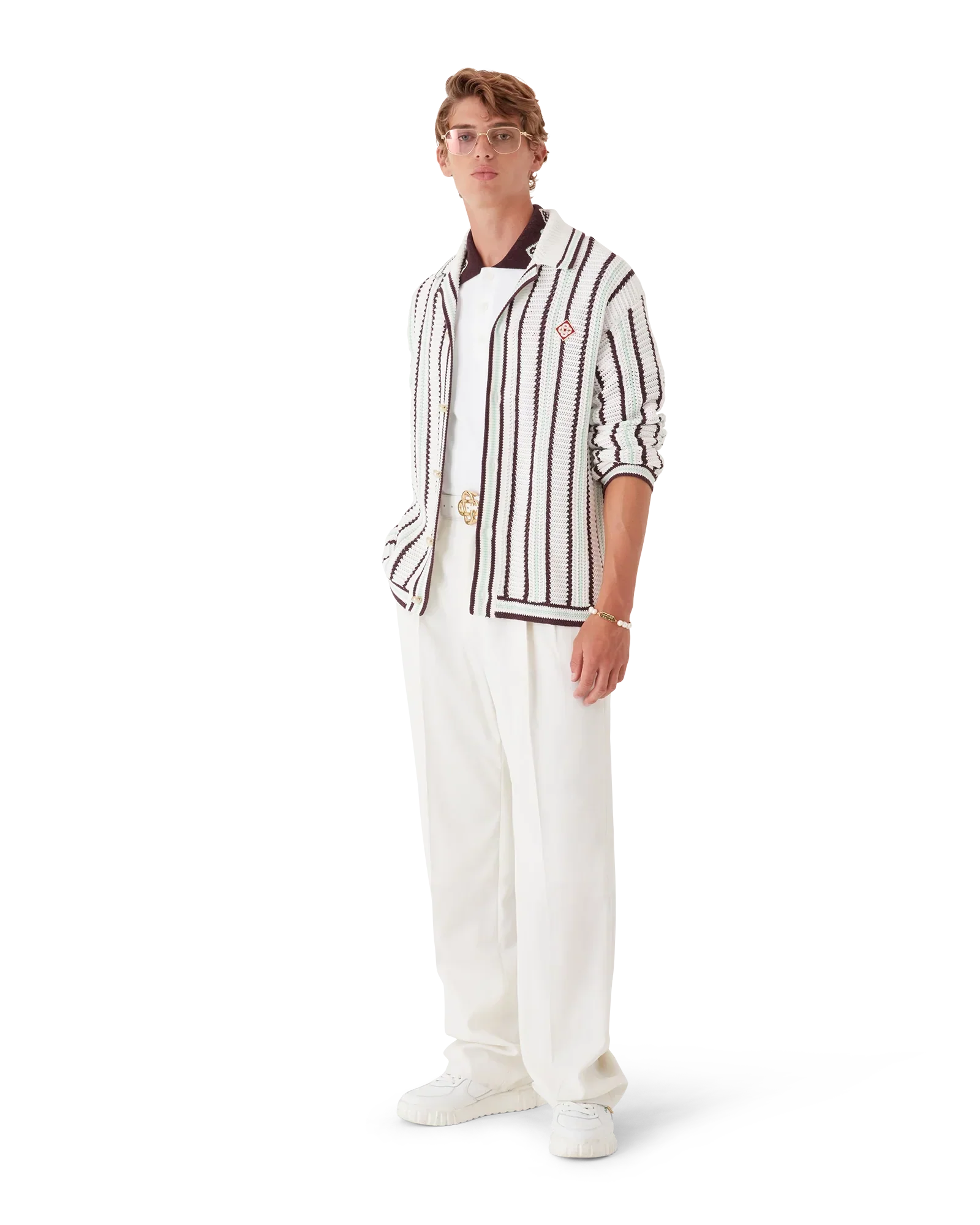 Striped Cotton Crochet Shirt | Casablanca Paris | Image 2
