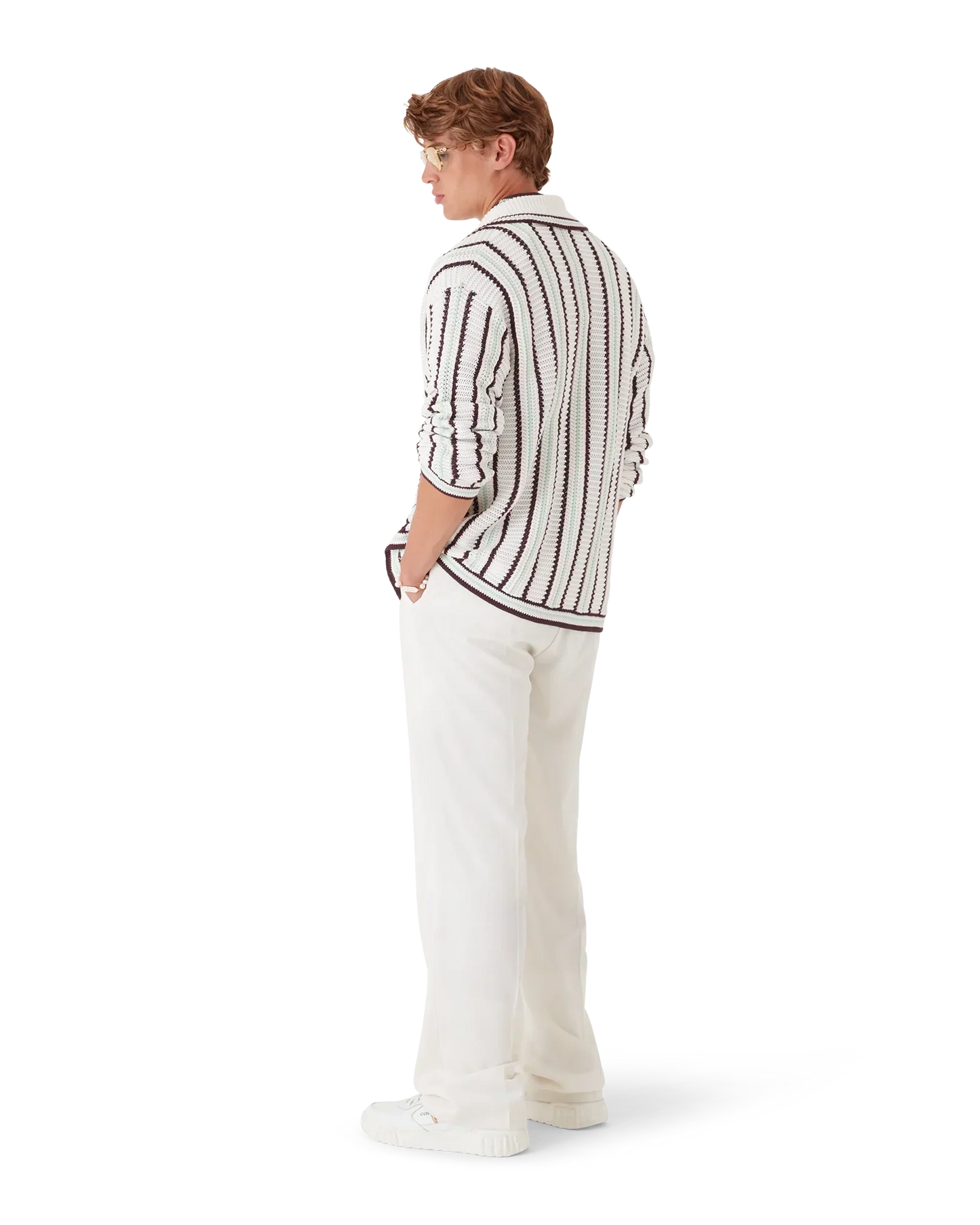 Striped Cotton Crochet Shirt | Casablanca Paris | Image 3