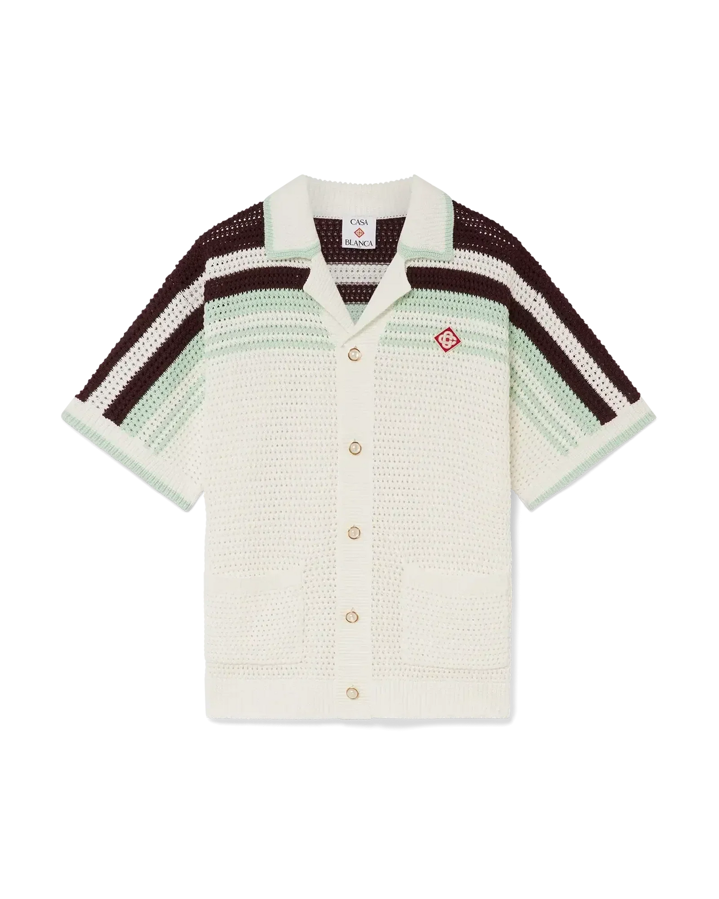 Tennis Cotton Crochet Short Sleeve Shirt | Casablanca Paris | Image 1