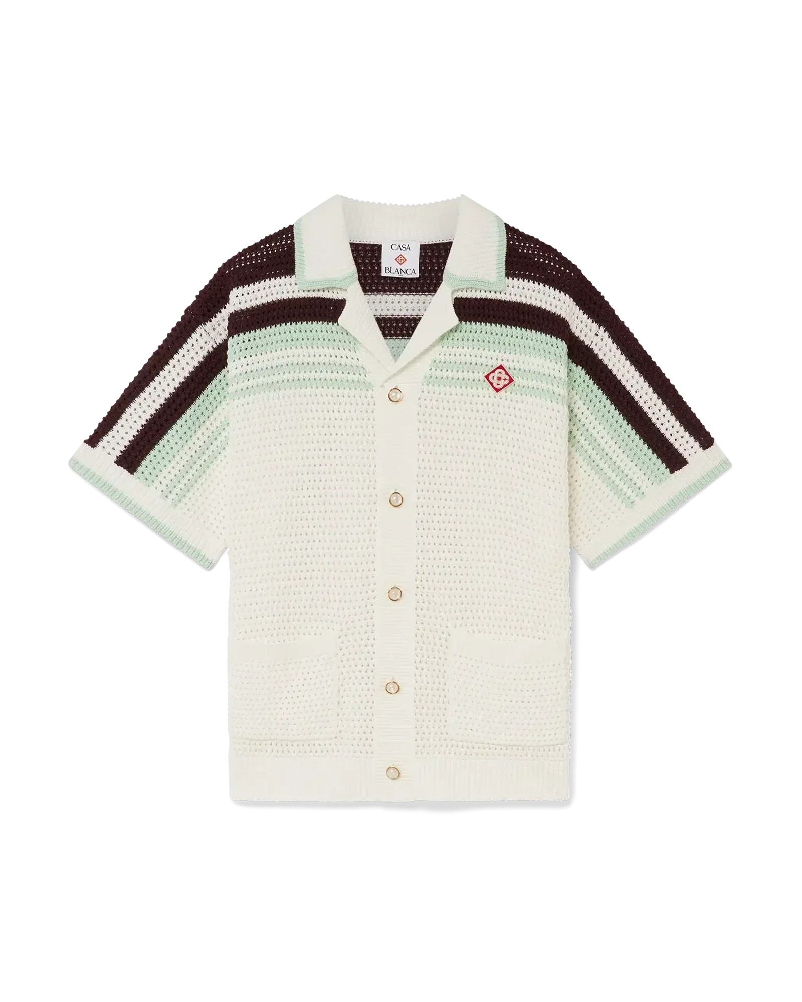 Tennis Cotton Crochet Short Sleeve Shirt | Casablanca Paris | Image 1