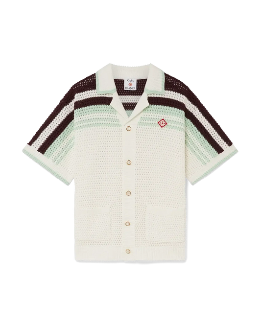 Tennis Cotton Crochet Short Sleeve Shirt | Casablanca Paris | Image 1