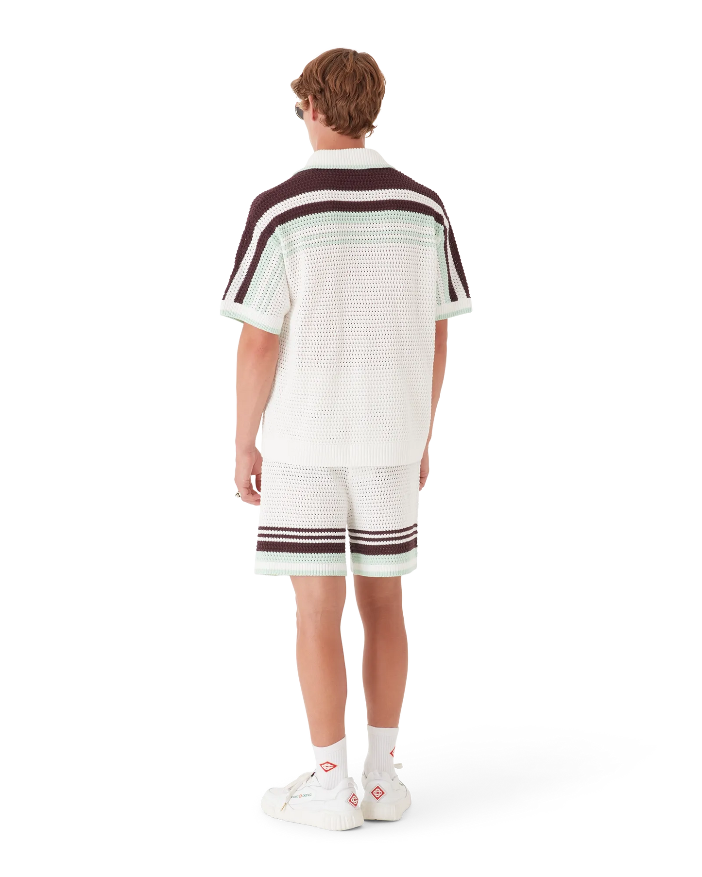 Tennis Cotton Crochet Short Sleeve Shirt | Casablanca Paris | Image 3