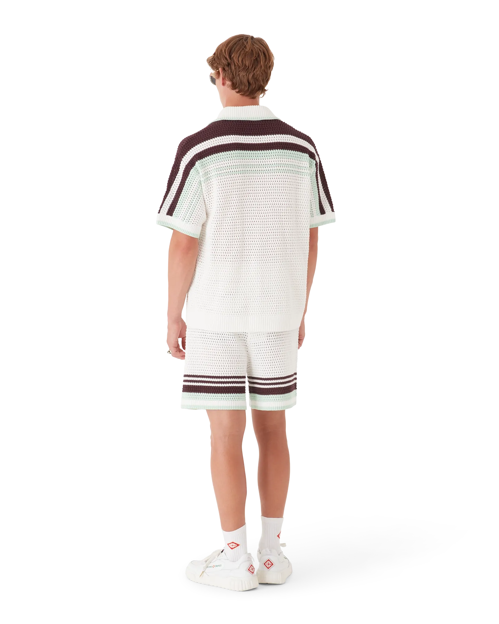 Tennis Cotton Crochet Short Sleeve Shirt | Casablanca Paris | Image 3