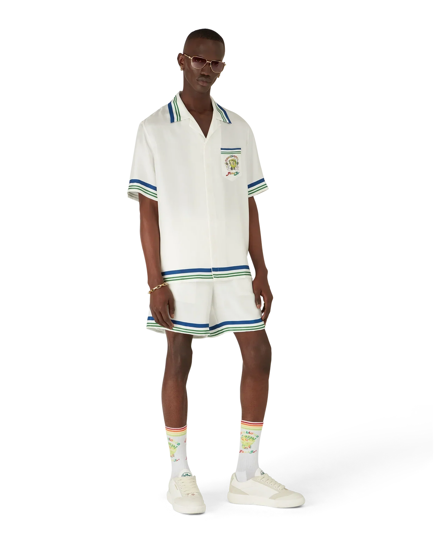 Tennis Mascot Short Sleeve Silk Twill Shirt | Casablanca Paris | Image 2