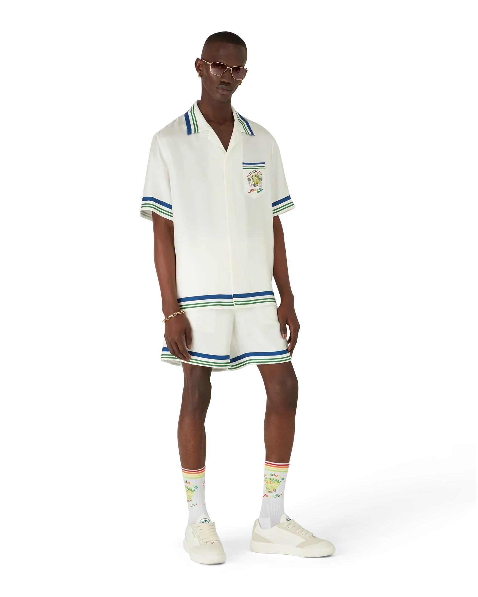 Tennis Mascot Short Sleeve Silk Twill Shirt | Casablanca Paris | Image 2