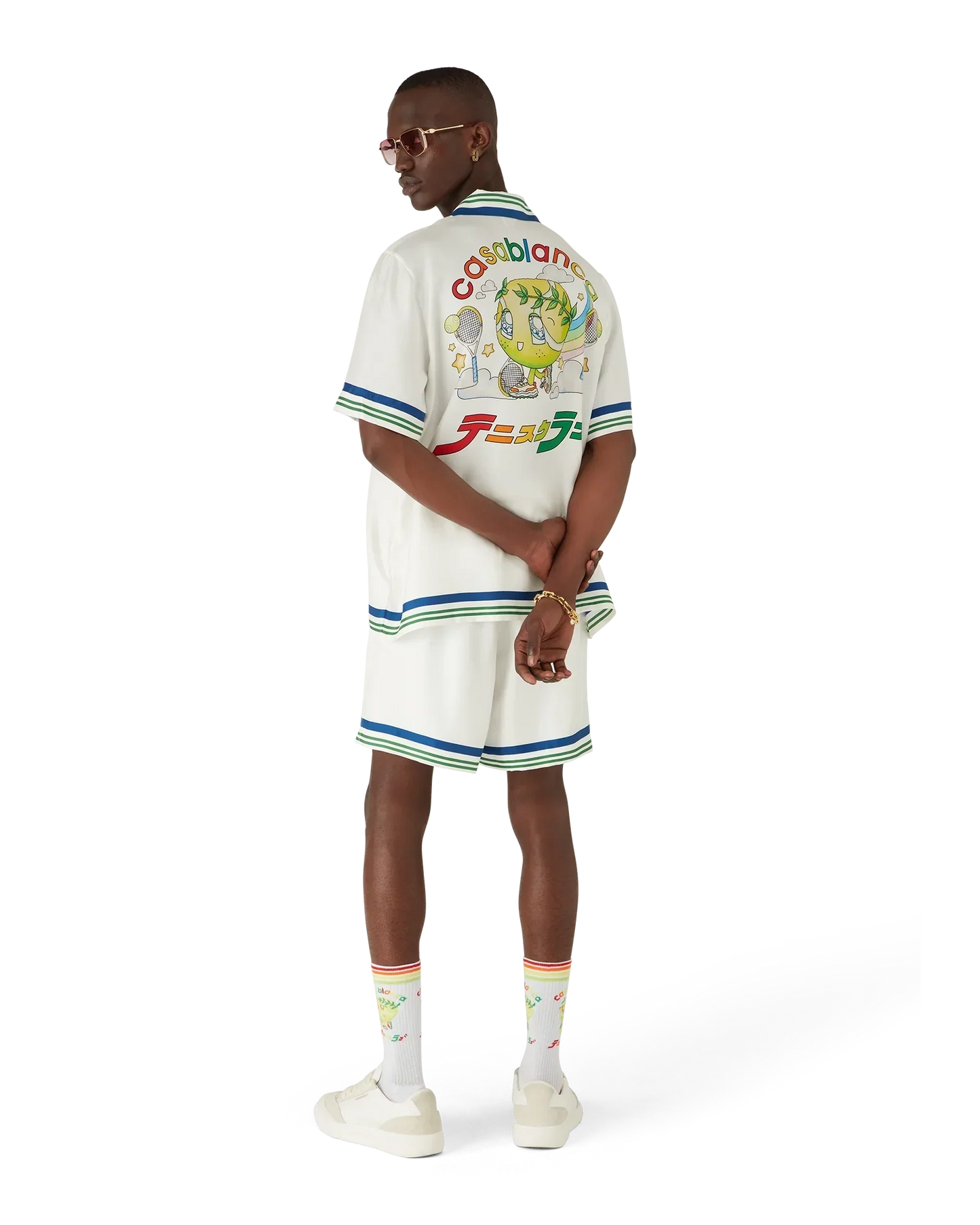 Tennis Mascot Short Sleeve Silk Twill Shirt | Casablanca Paris | Image 3