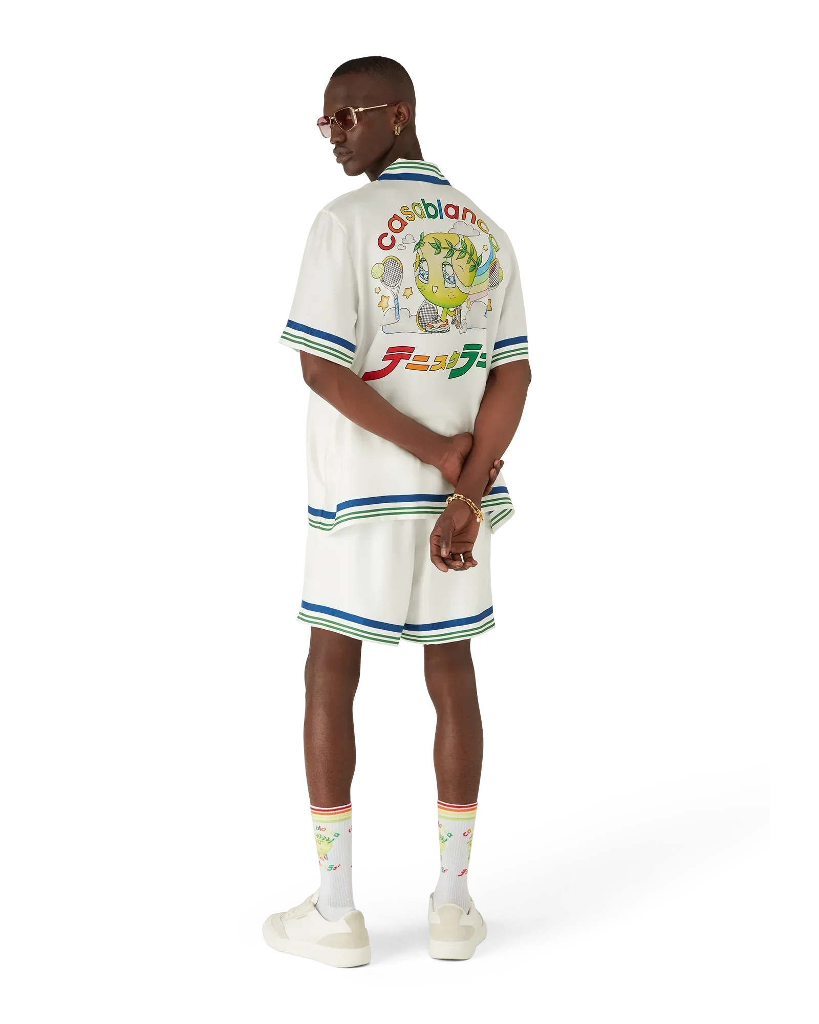 Tennis Mascot Short Sleeve Silk Twill Shirt | Casablanca Paris | Image 3