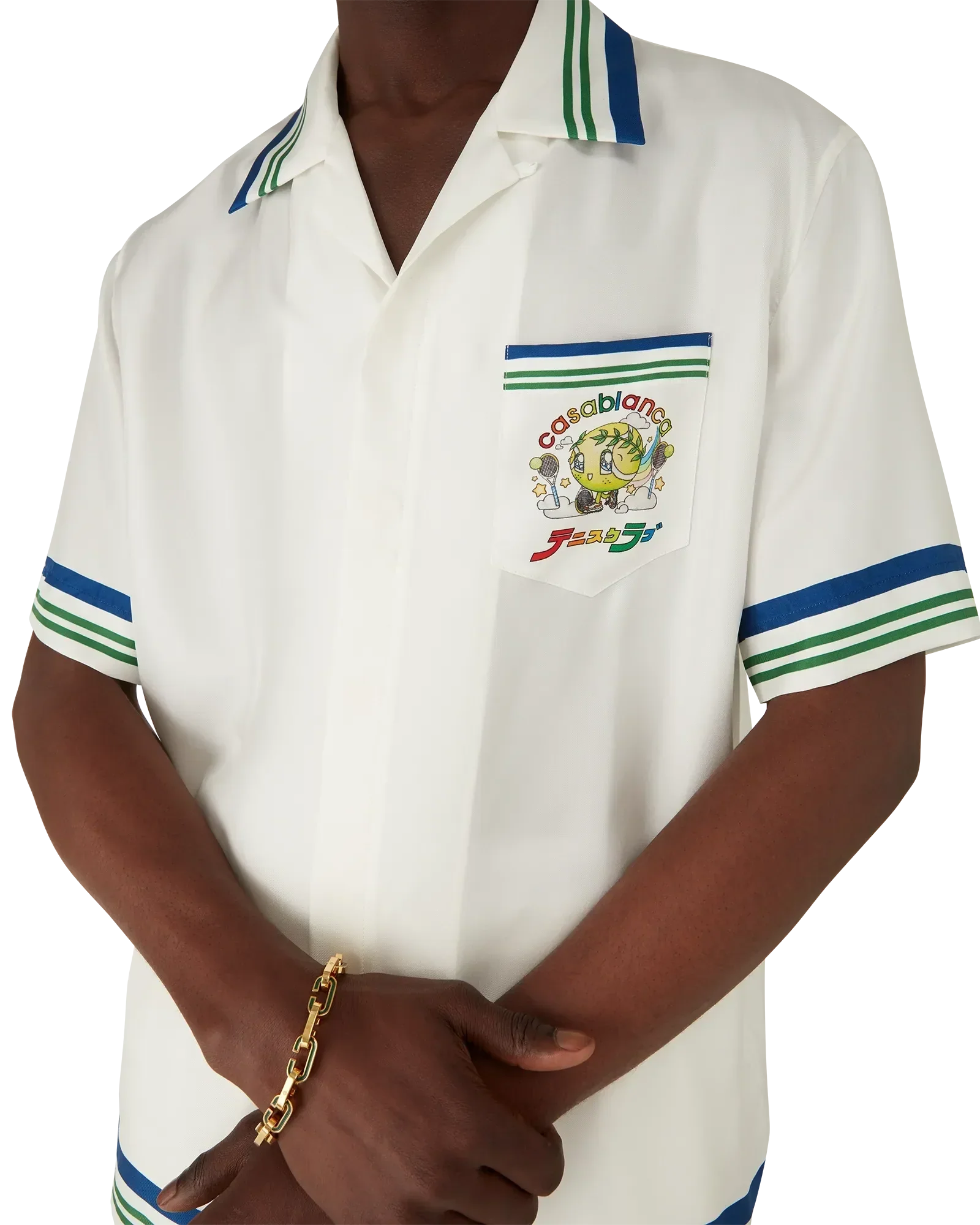 Tennis Mascot Short Sleeve Silk Twill Shirt | Casablanca Paris | Image 5