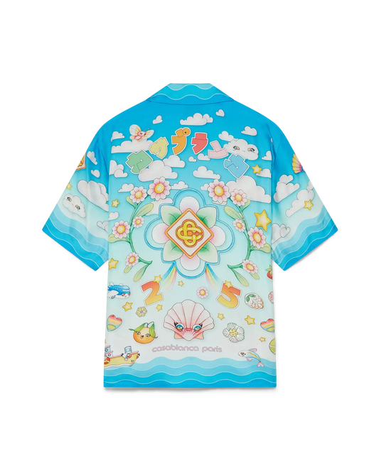 Kawaii Motif Short Sleeve Silk Twill Shirt | Casablanca Paris | Image 1