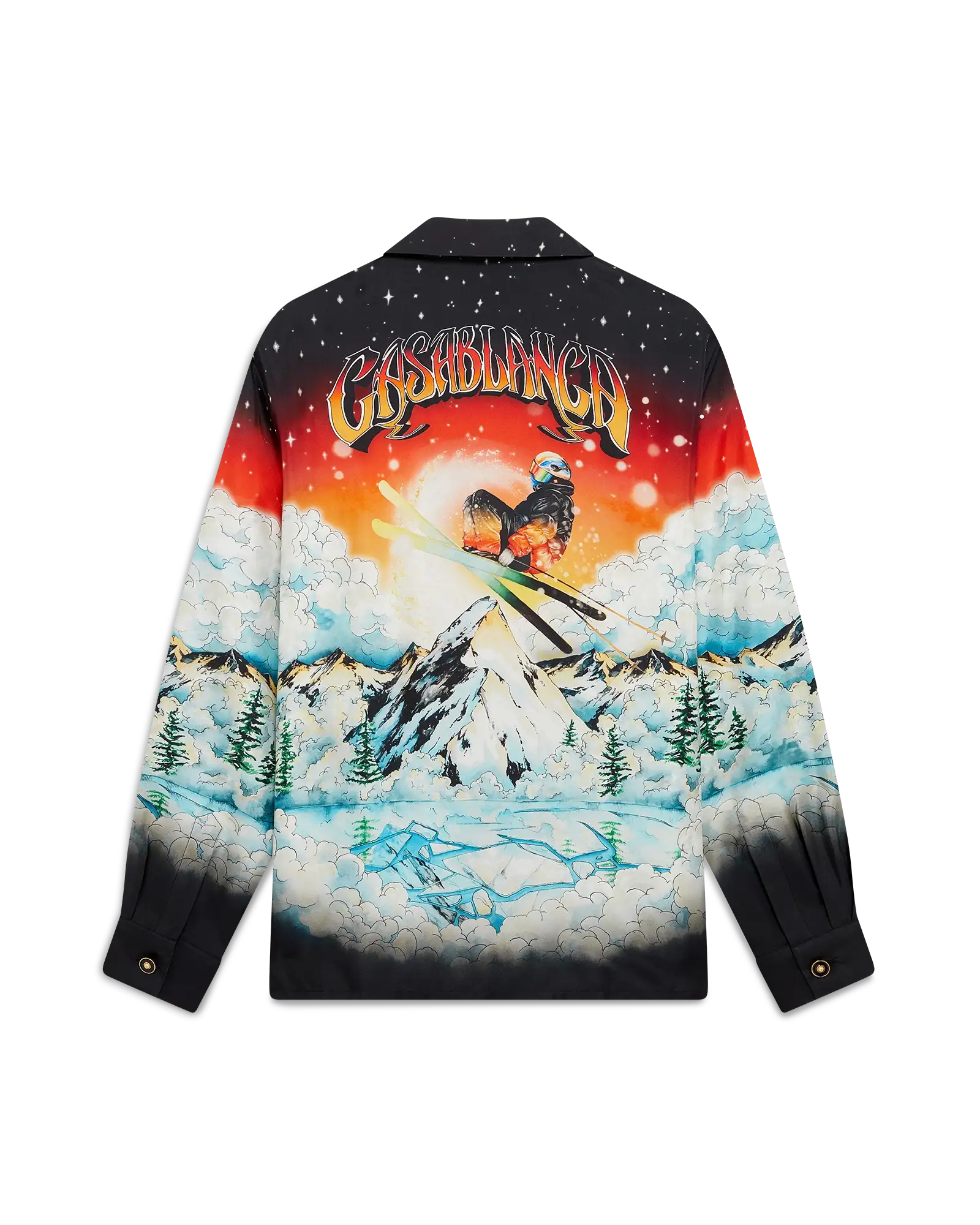 Ski Lake Long Sleeve Silk Twill Shirt | Casablanca Paris | Image 1