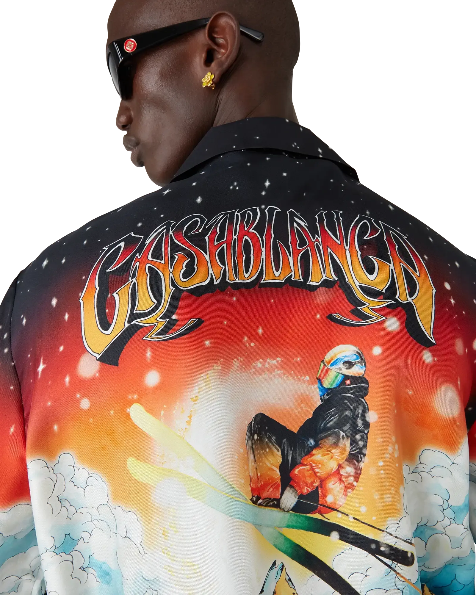 Ski Lake Long Sleeve Silk Twill Shirt | Casablanca Paris | Image 5