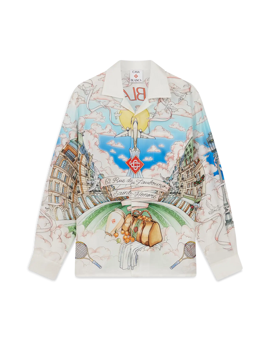 Paris Store Long Sleeve Silk Shirt | Casablanca Paris | Image 1