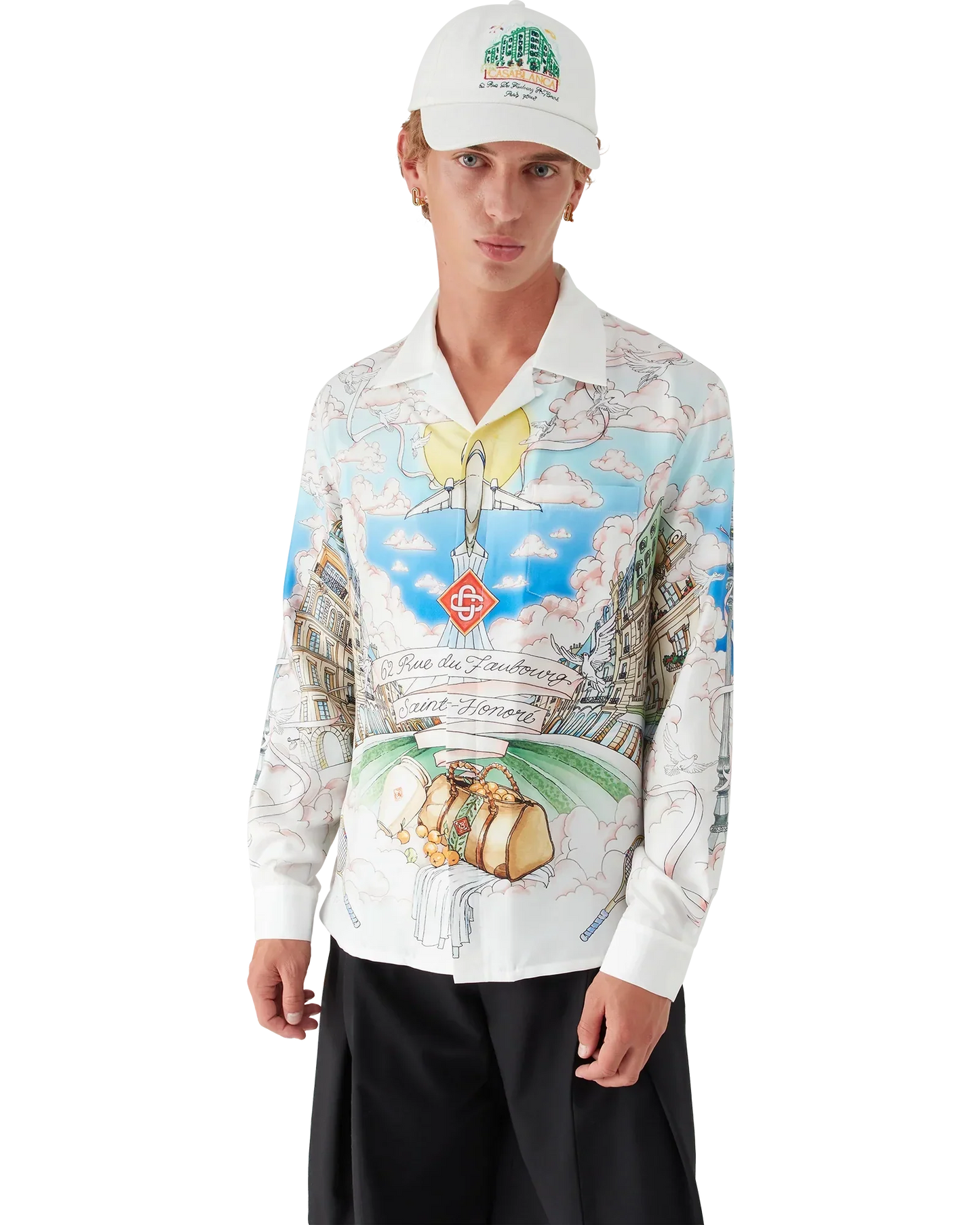 Paris Store Long Sleeve Silk Shirt | Casablanca Paris | Image 4