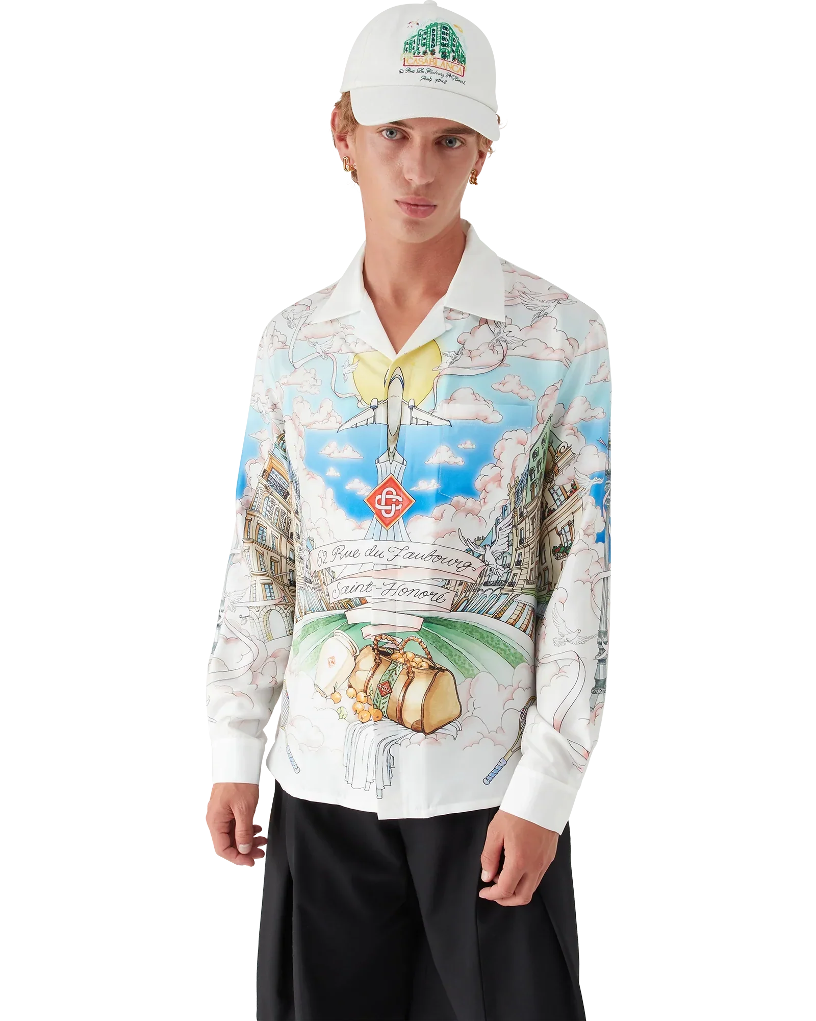Paris Store Long Sleeve Silk Shirt | Casablanca Paris | Image 4